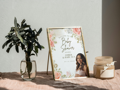 Baby Shower Welcome Sign Floral | Instant Download