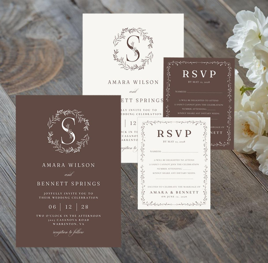 Editable Invitation Set | Couple Monogram | Digital Download