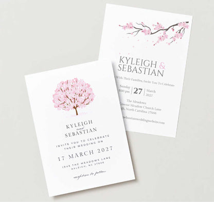Cherry Blossom Invitation Template | Printable Invitation | RSVP | Downloads