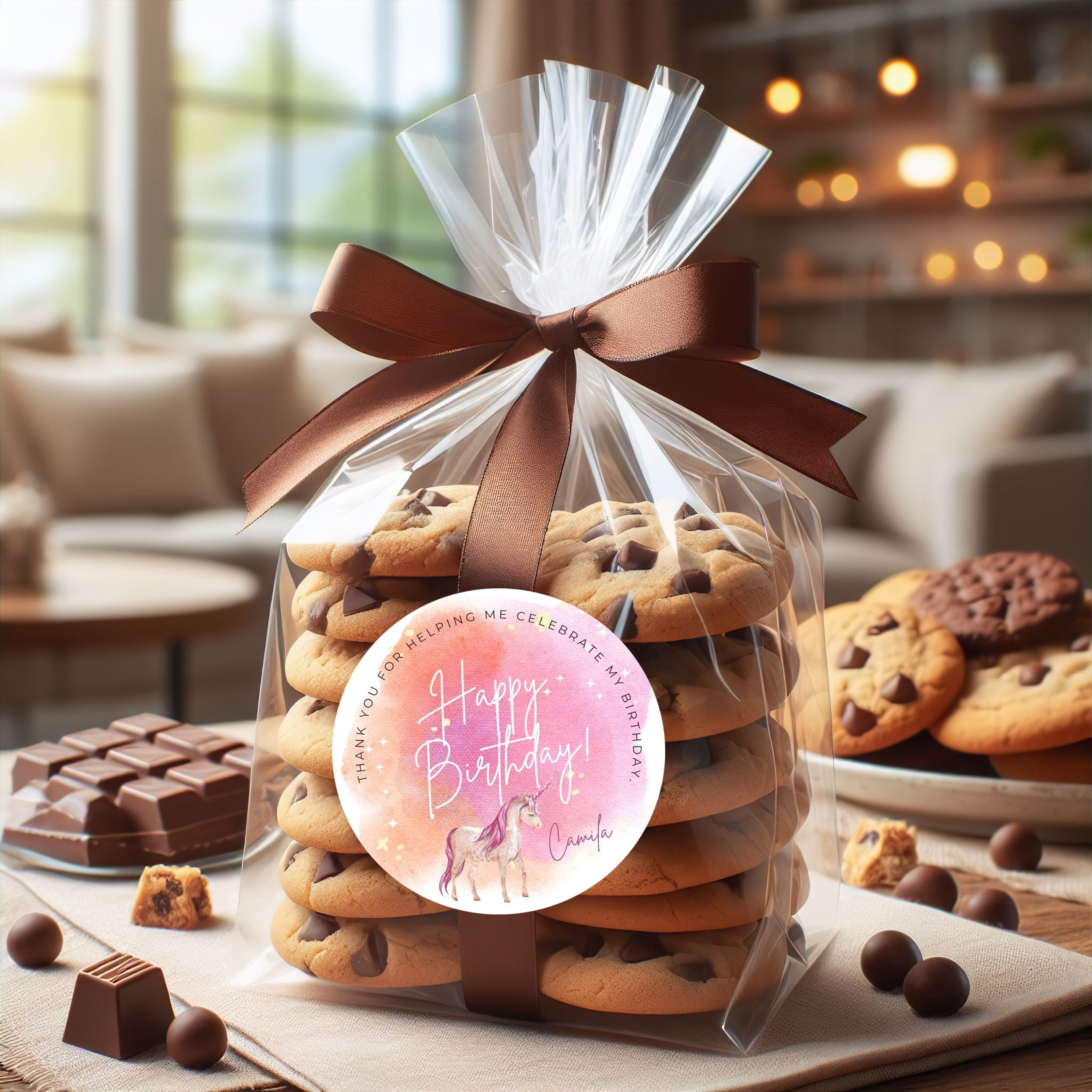 Unicorn Circle Favor Sticker Label | Instant Download