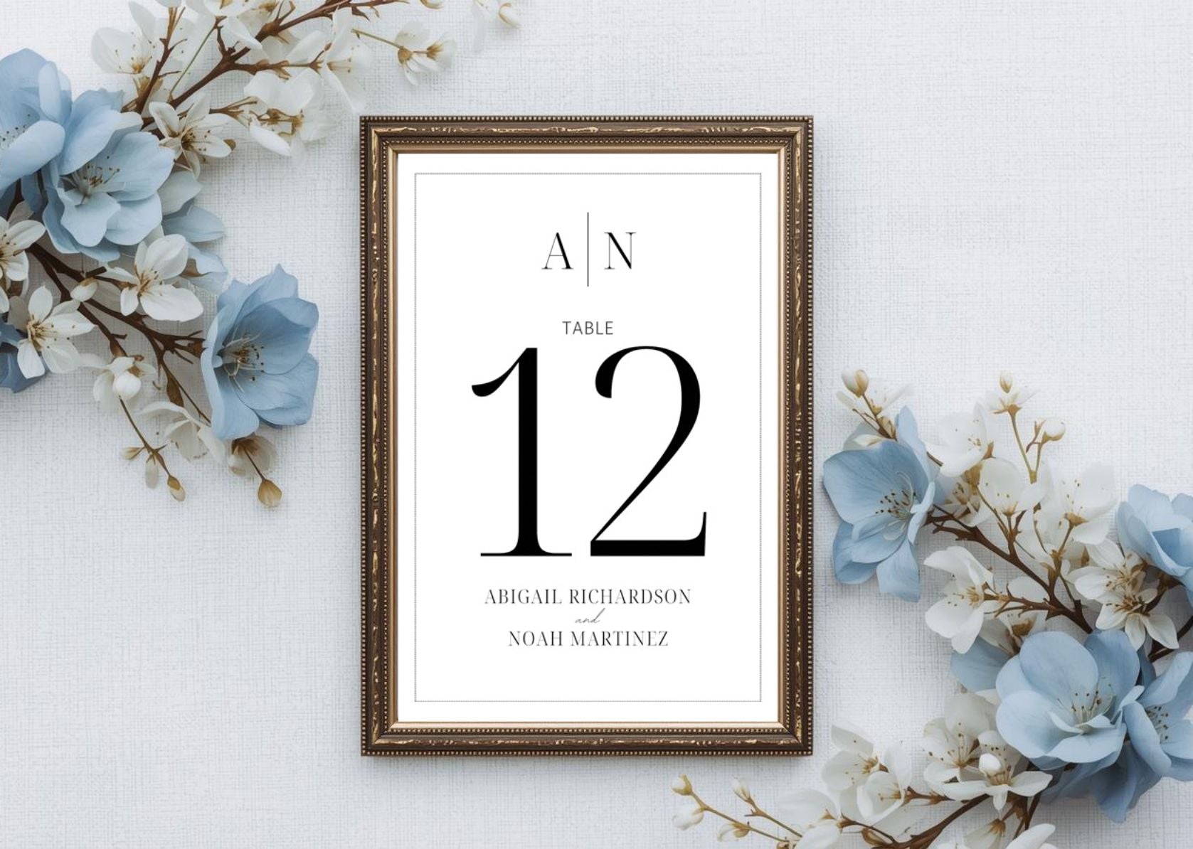Classic Table Number | Wedding Signs Template | Downloads
