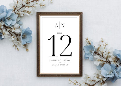 Classic Table Number | Wedding Signs Template | Downloads