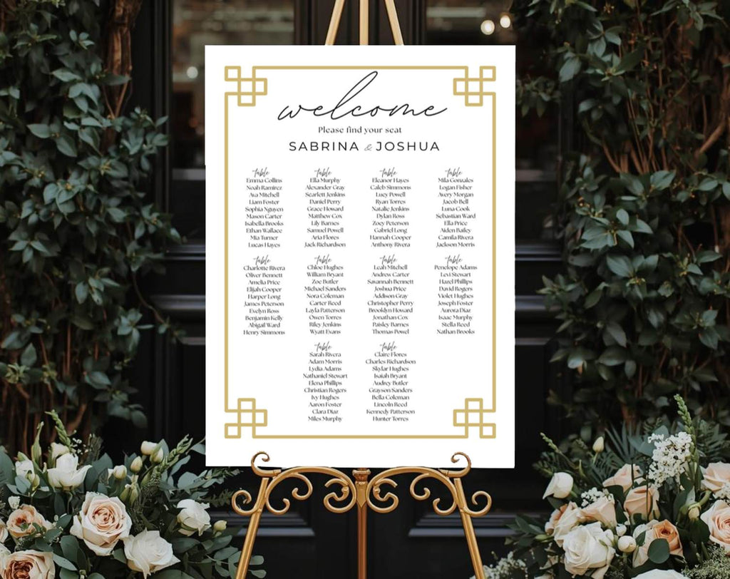 Editable Wedding Seating Chart | Instant Download