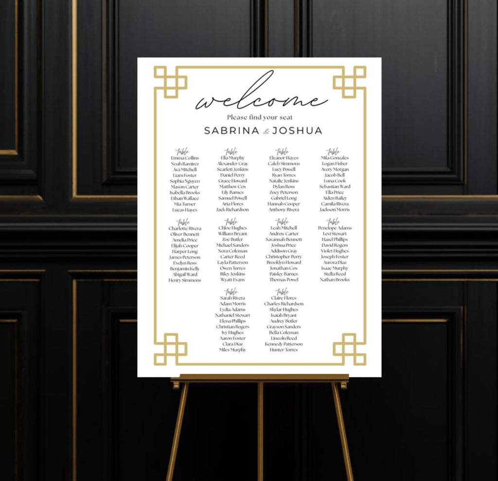Editable Wedding Seating Chart | Instant Download