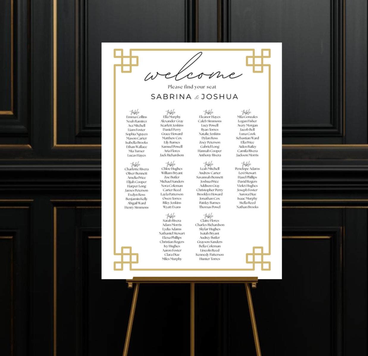 Editable Seating Chart | Wedding Sign Template | Printable Signage | Instant Download
