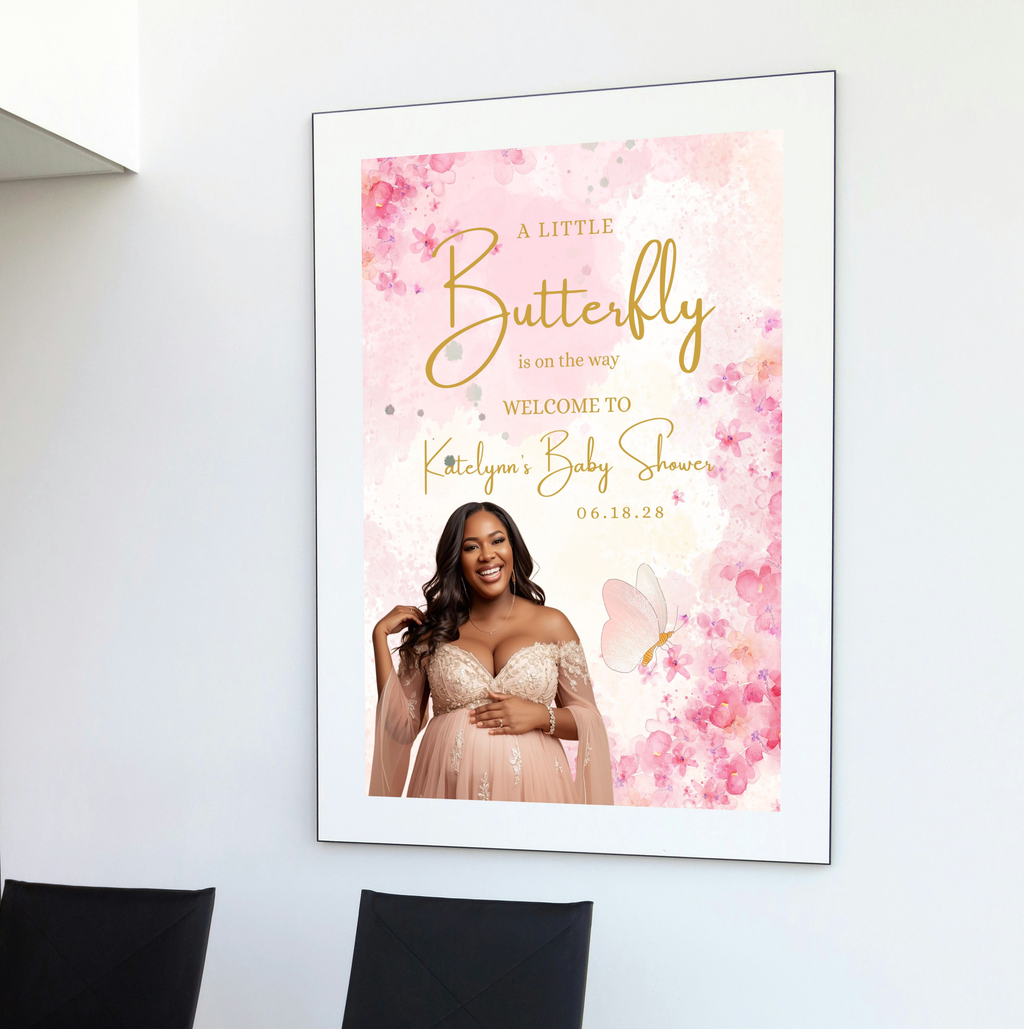 Butterfly Baby Shower Welcome Sign | Instant Download