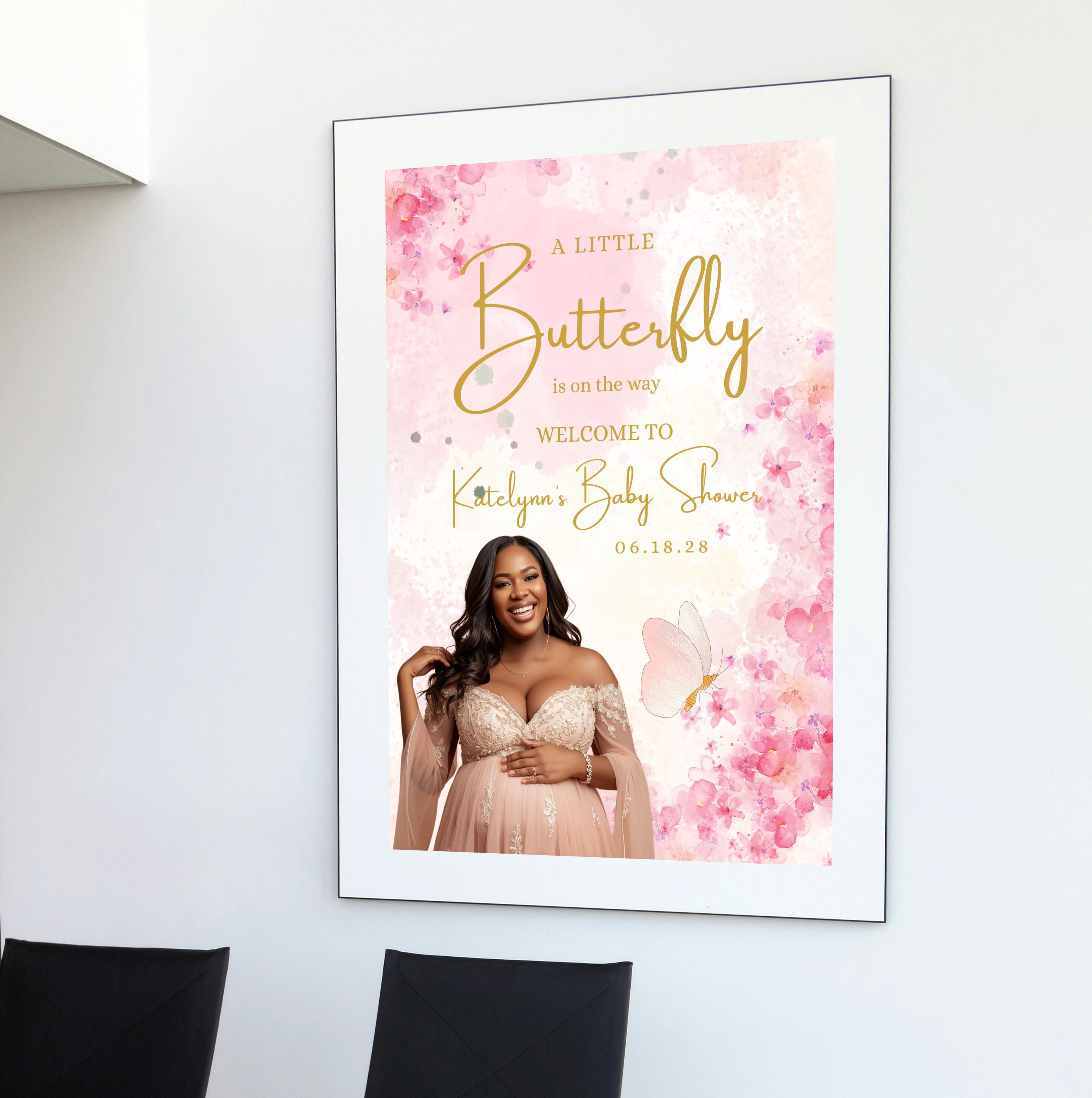Butterfly Baby Shower Welcome Sign | Instant Download