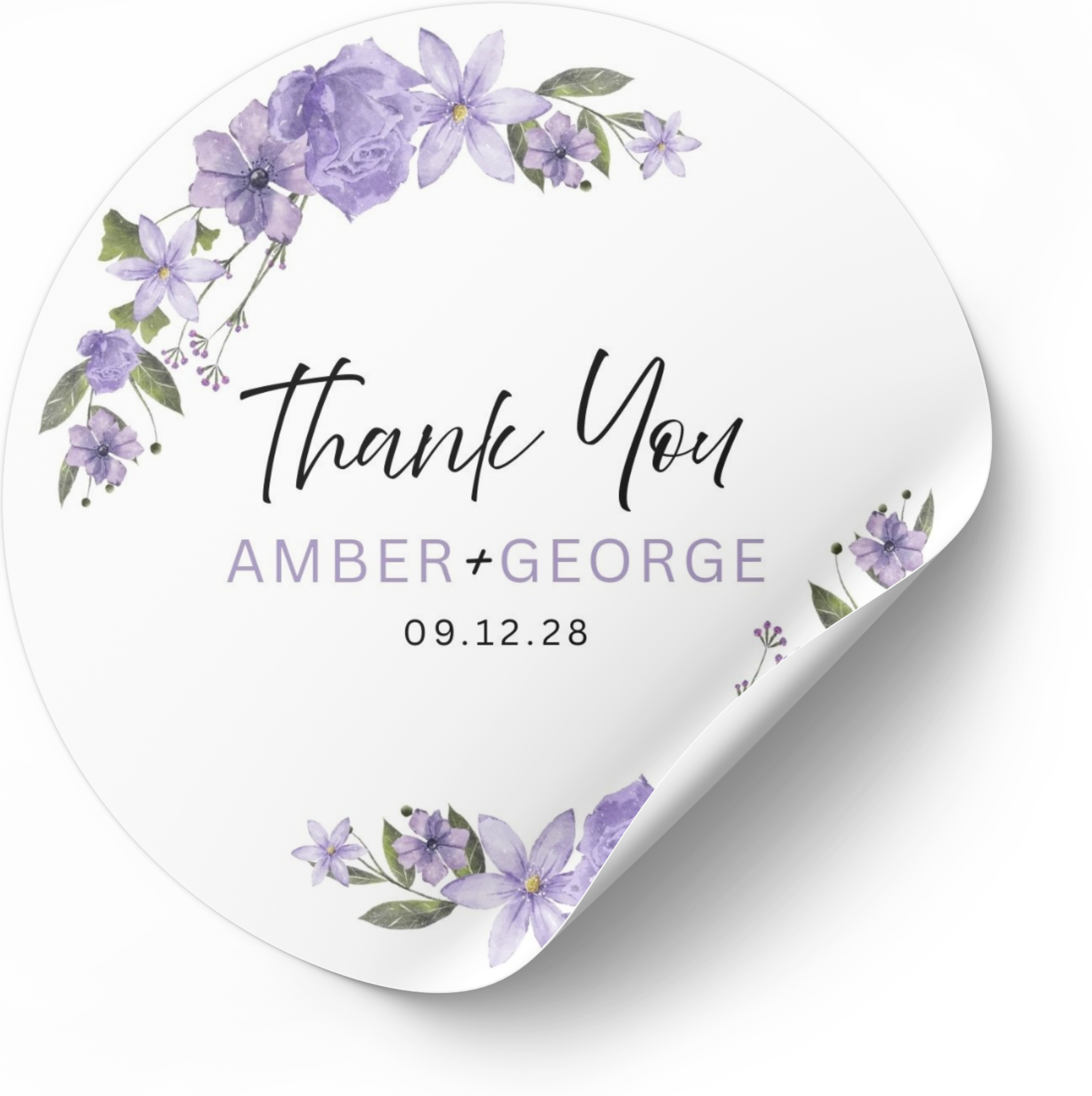 Purple Rustic Circle Label | Set of 3 | Instant Download