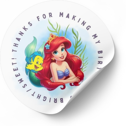 Little Mermaid Thank You Labels| Editable Download