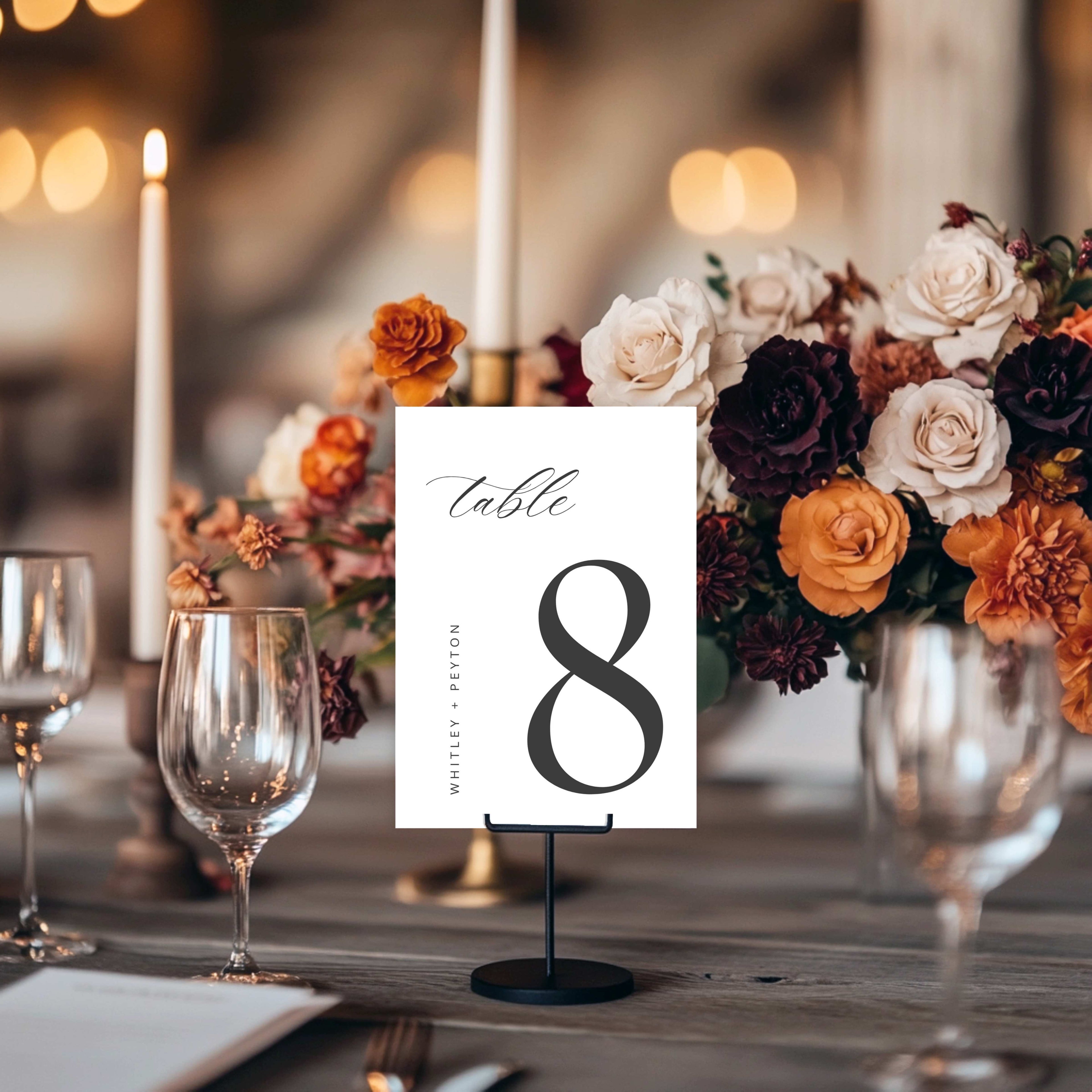 Editable Table Number | Wedding Sign Template | Instant Download