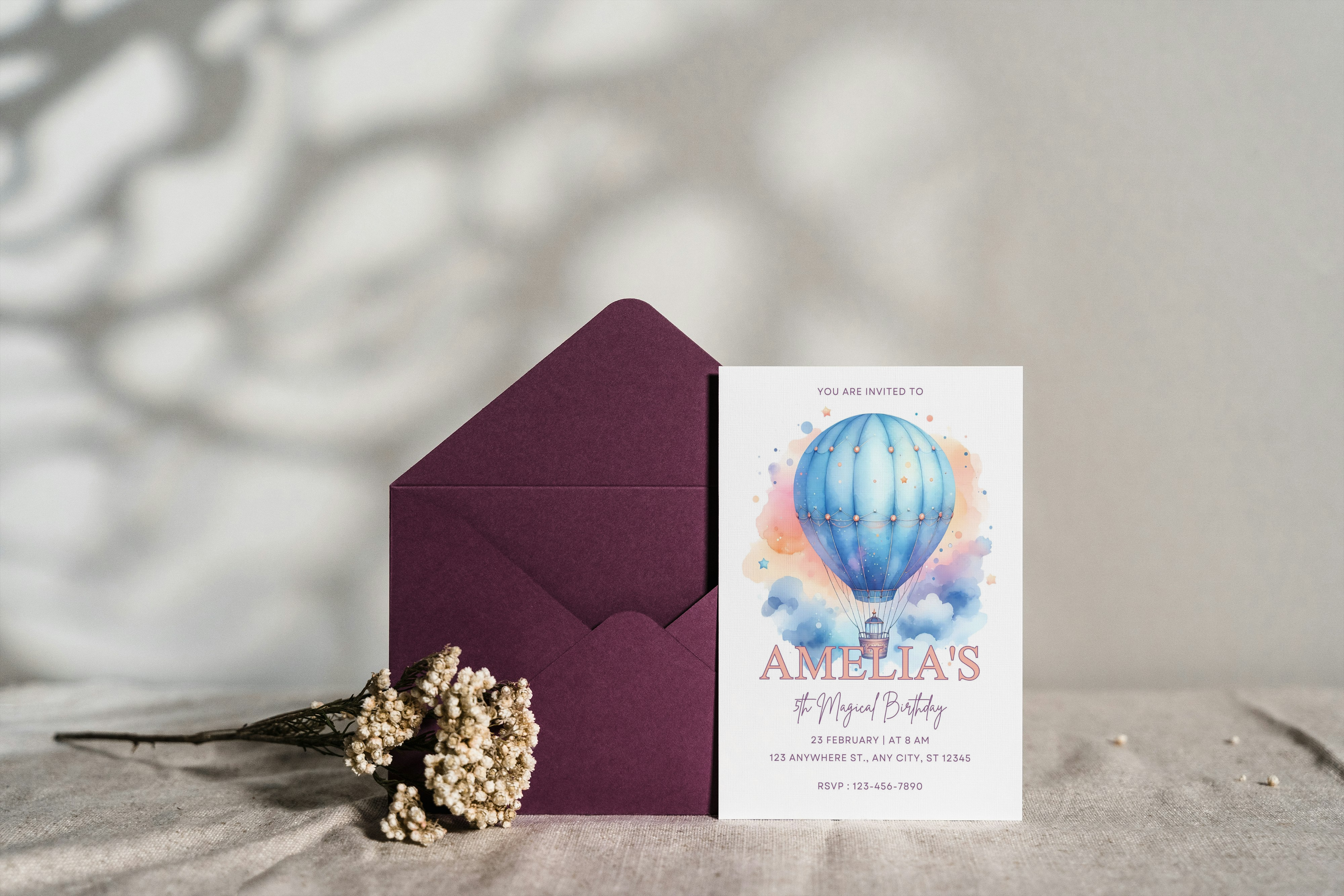 Balloon Birthday Invitation | Instant Download