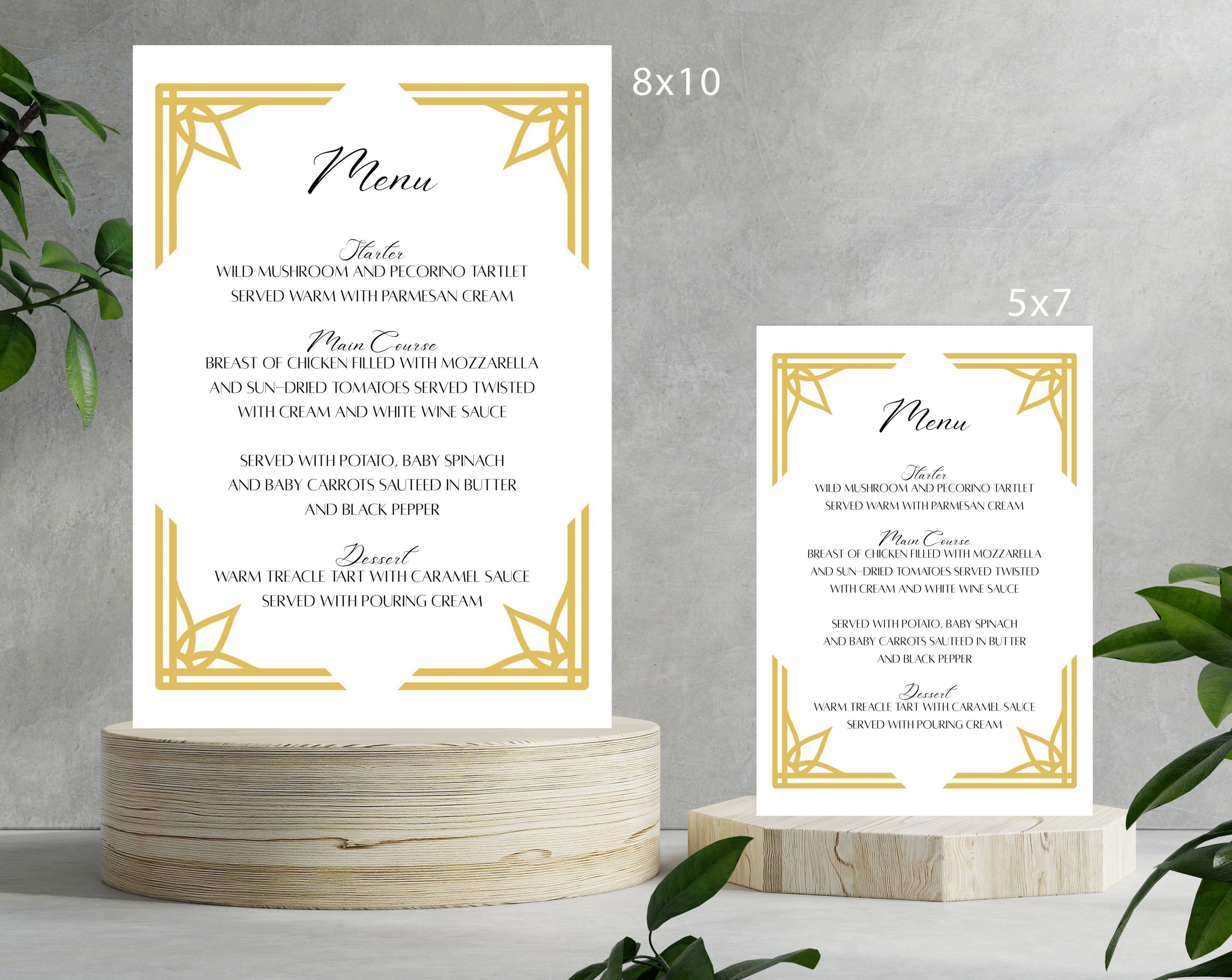Editable Gold Frame Menu | Wedding Sign Template | Digital Download