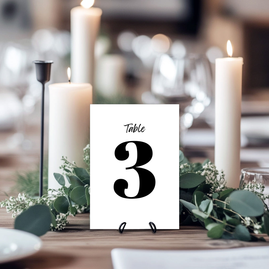 Editable Table Number | Wedding Sign Template | Classic | Instant Download