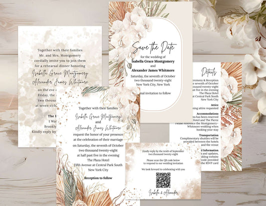 Editable Wedding Invitation | BOHO | Evite | Digital Download