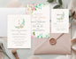 Floral Wreath Wedding Invitation | Printable Template
