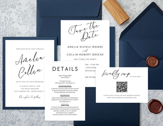 Editable Minimalist Wedding Invite Template | Digital Download