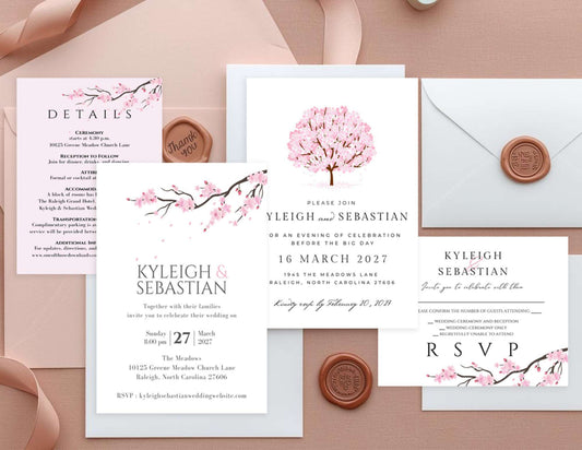 Cherry Blossom Invitation Template | Printable Invitation | RSVP | Downloads