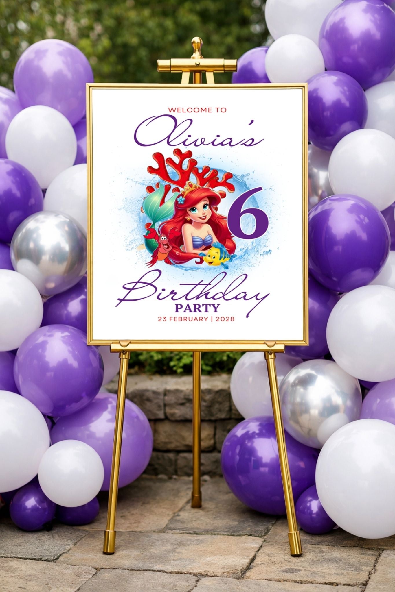 Little Mermaid Birthday Welcome Sign 6 | Instant Download