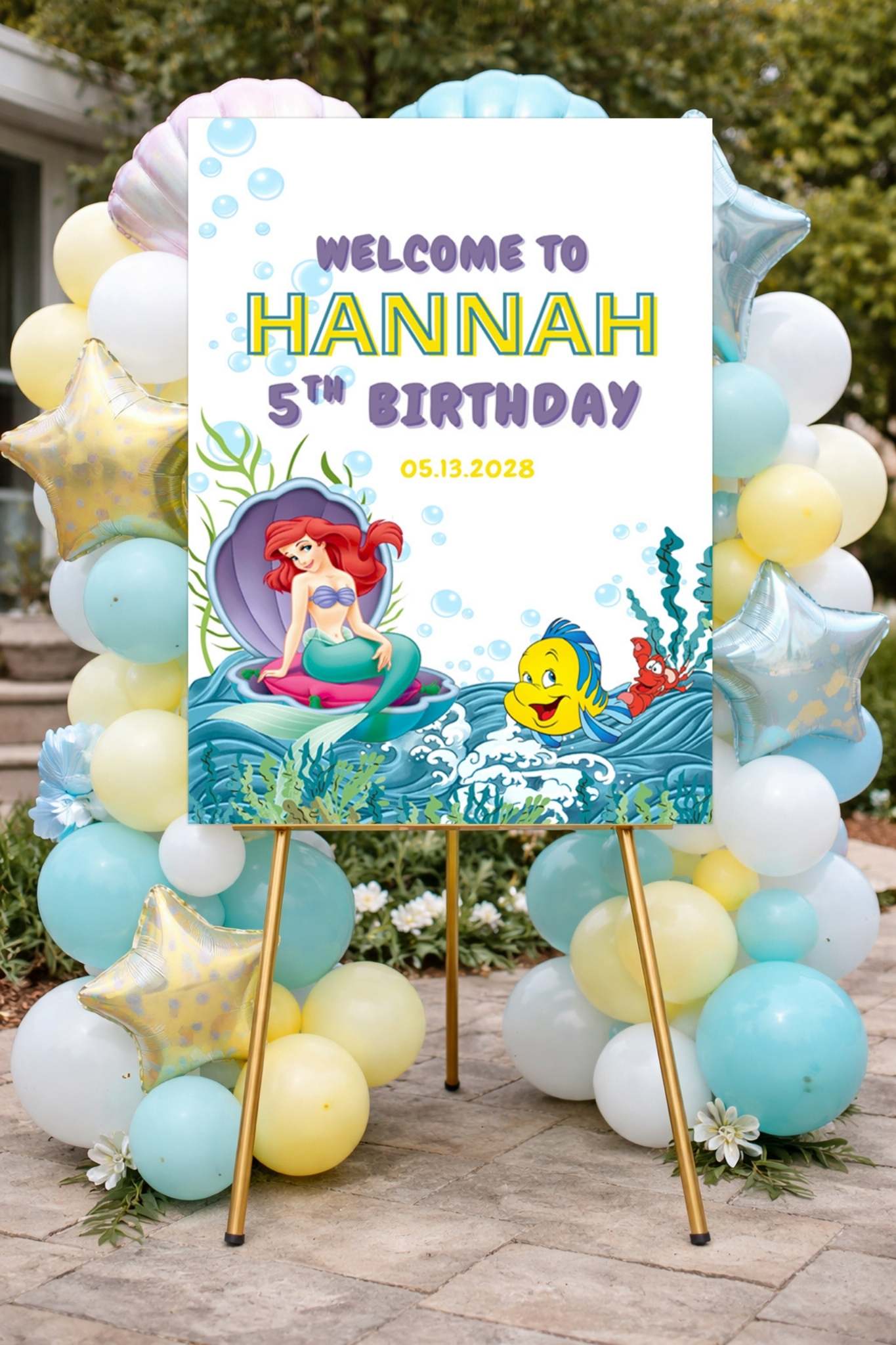 Little Mermaid Birthday Welcome Sign | Instant Download