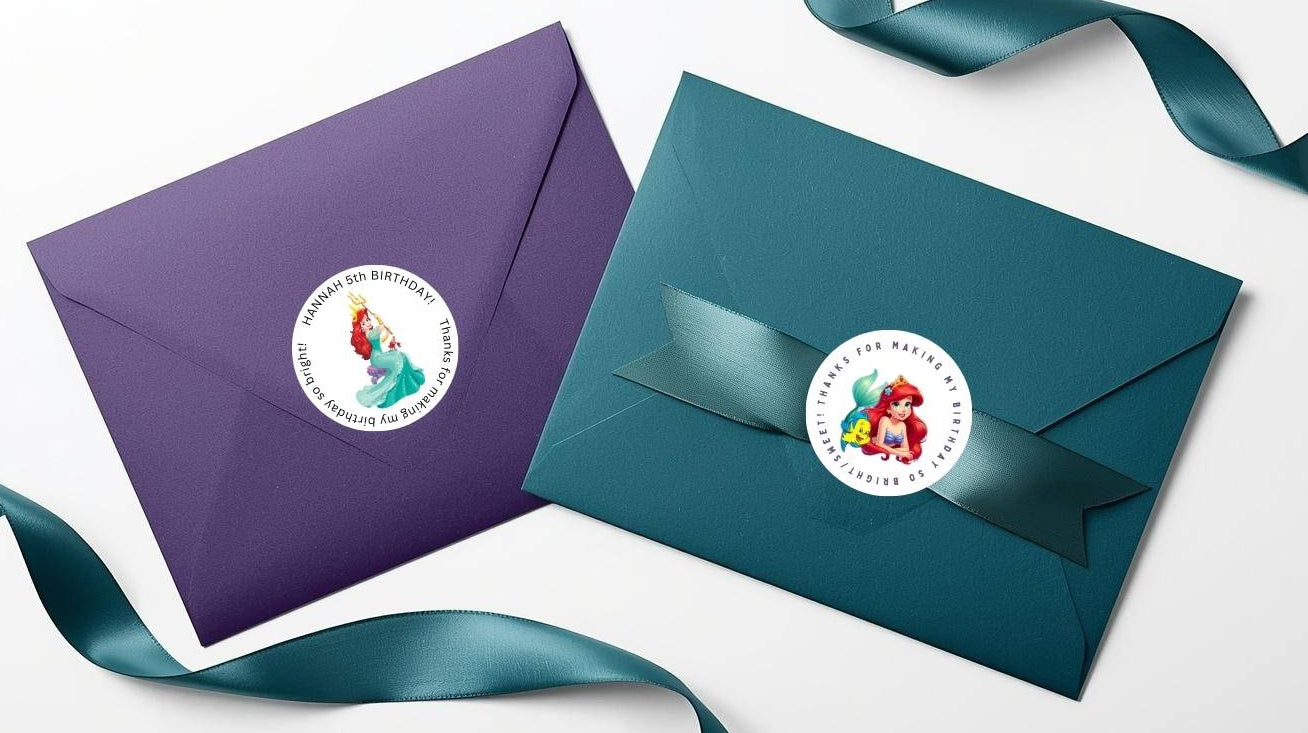Little Mermaid Thank You Labels| Editable Download