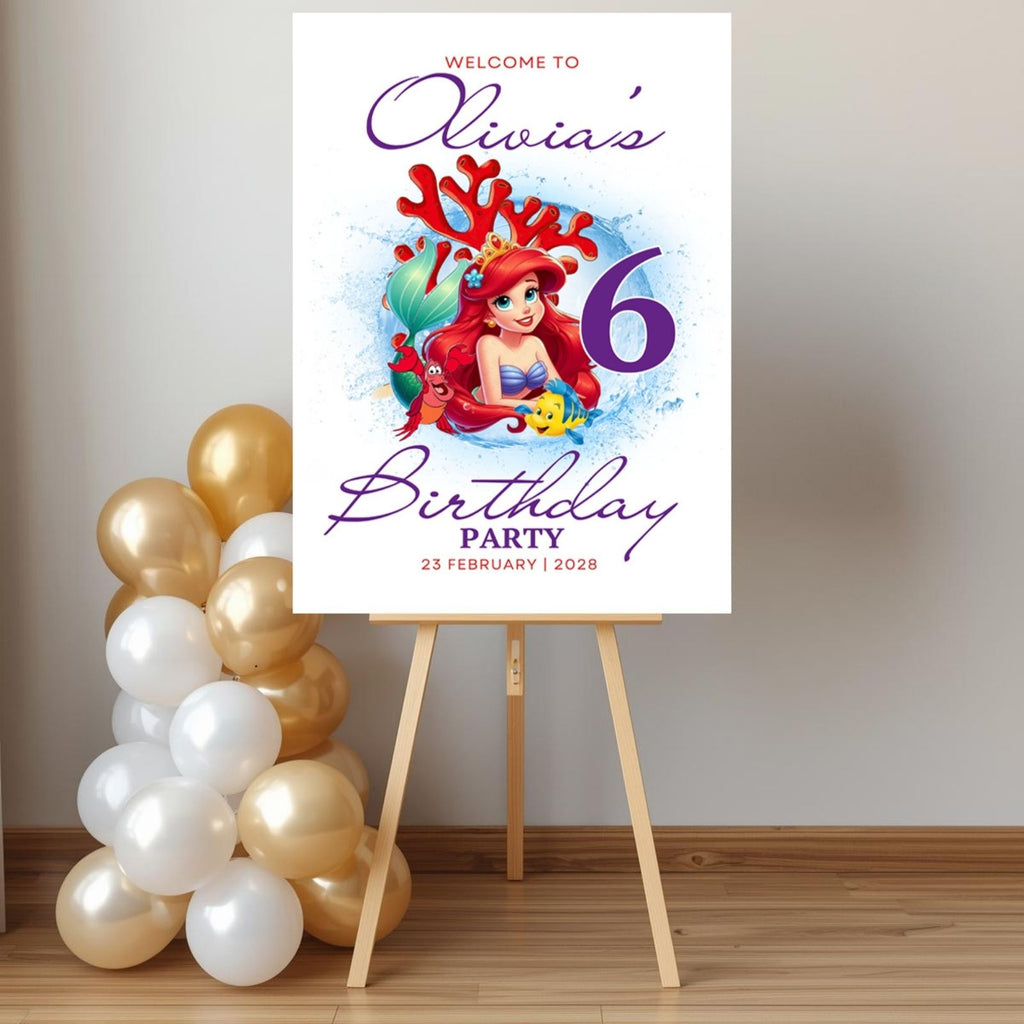 Little Mermaid Birthday Welcome Sign 6 | Instant Download
