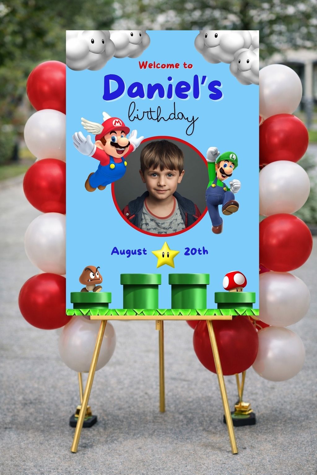 Super Mario Brothers Birthday Sign | Instant Download