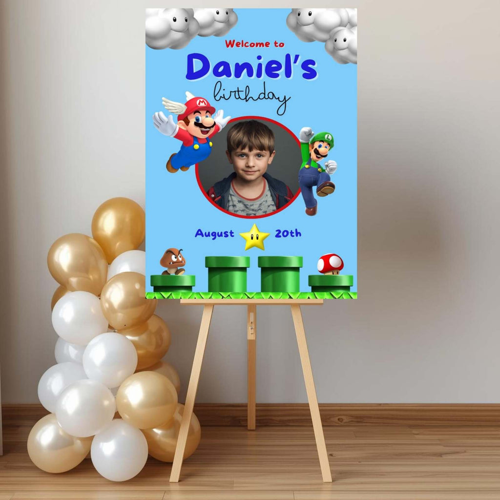 Super Mario Brothers Birthday Sign | Instant Download
