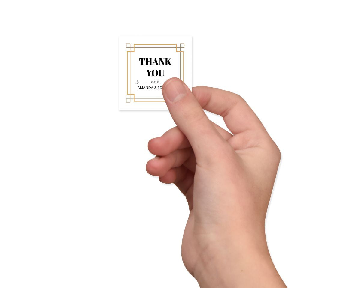 Roaring 20's, Great Gatsby Square Labels, Personalize Monogram Name Label, Set of 3