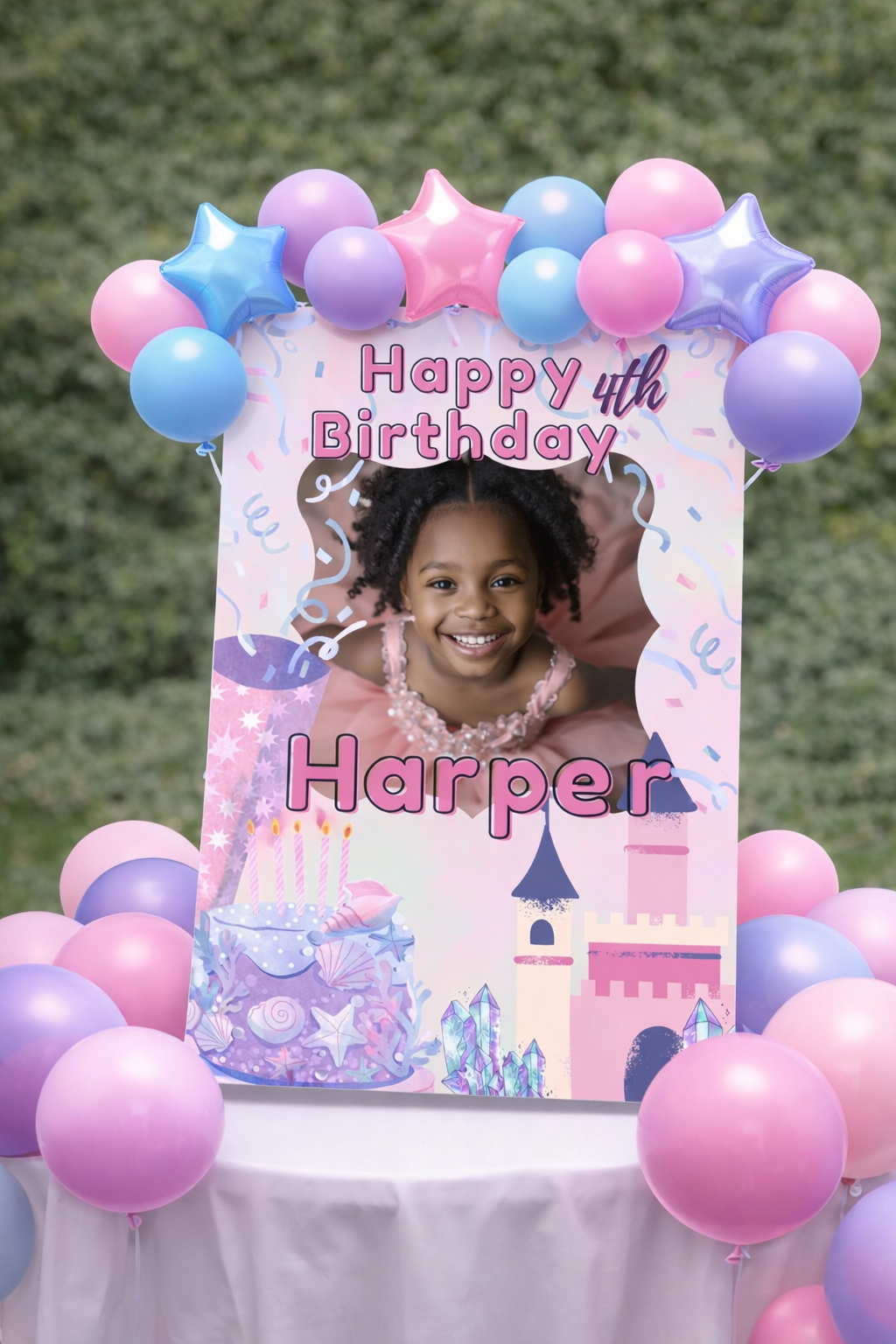 Pink & Purple Birthday Welcome Sign | Instant Download