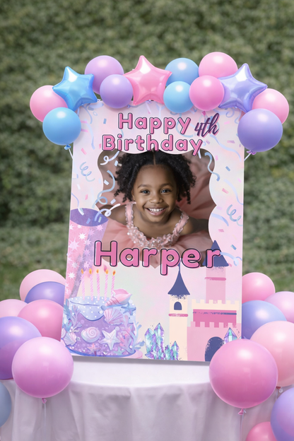 Pink & Purple Birthday Welcome Sign | Instant Download