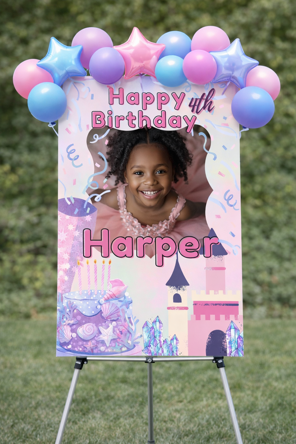 Pink & Purple Birthday Welcome Sign | Instant Download
