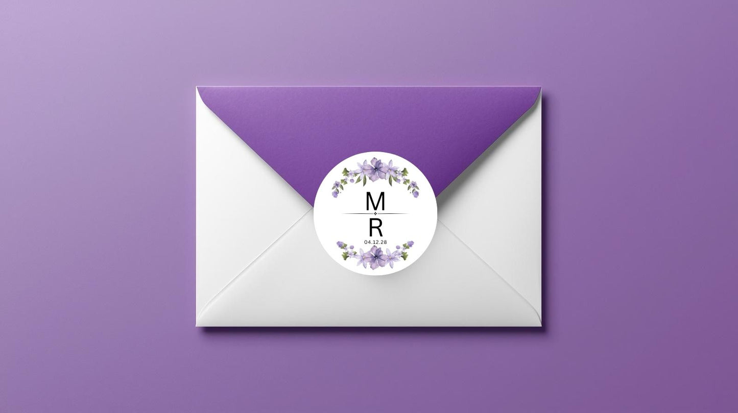 Purple Rustic Circle Label | Set of 3 | Instant Download