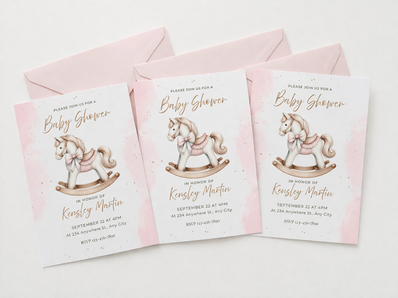 Rocking Horse Baby Shower Invitation | Instant Download