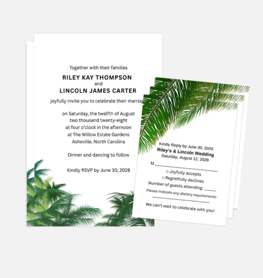 Tropical Wedding Invitation | Instant Download