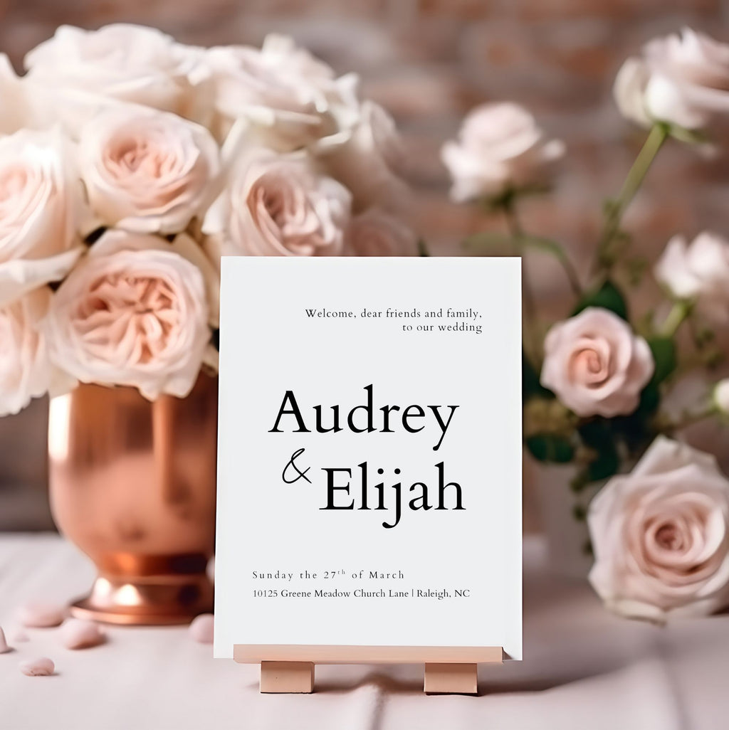 Editable Wedding Sign | Minimalist Printable Template | Instant Download