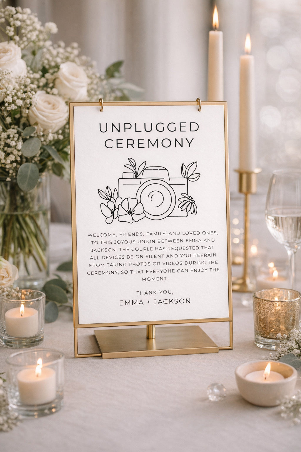 Unplugged Wedding Ceremony Sign | Instant Download