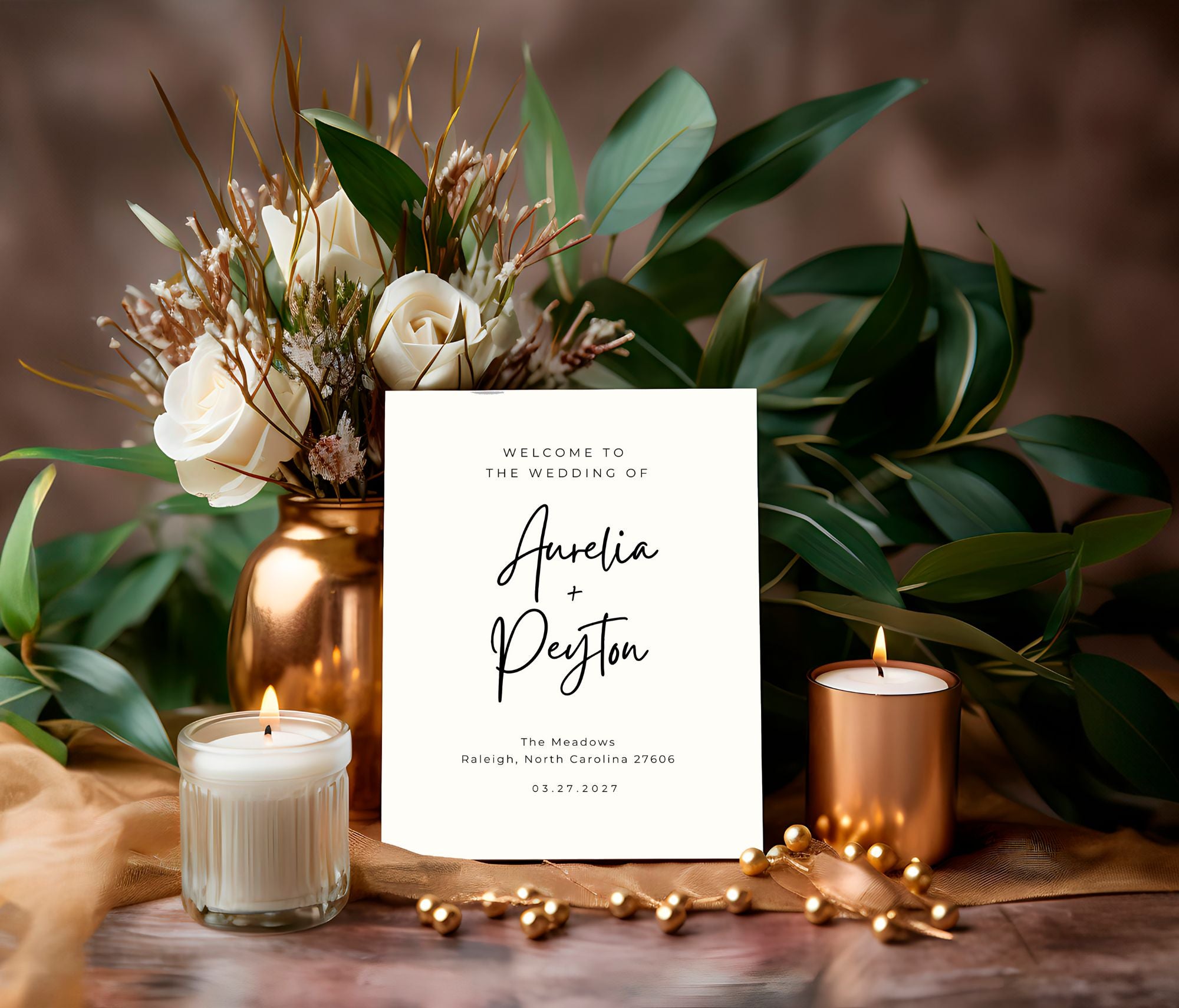 Wedding Welcome Sign | Editable Template | Minimalist | Digital Download