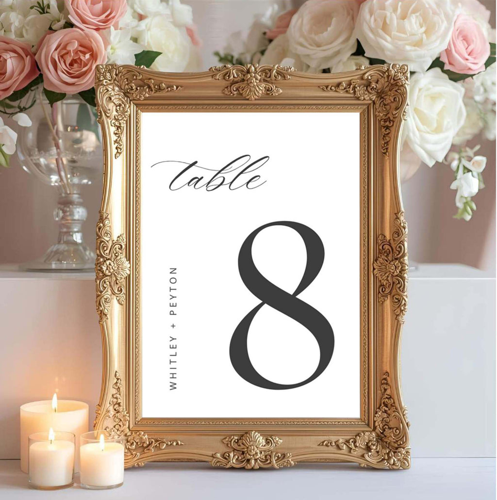 Editable Table Number | Wedding Sign Template | Instant Download