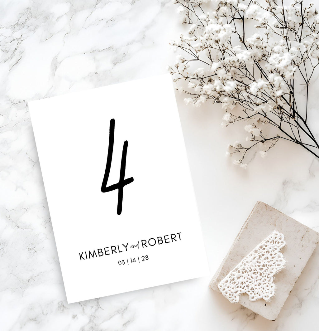 Editable Table Number | Wedding Sign Template | Minimalist | Instant Download