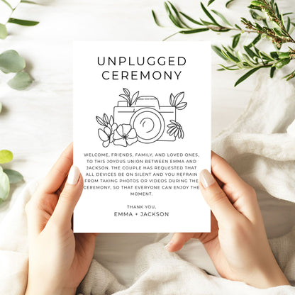 Unplugged Wedding Ceremony Sign | Instant Download