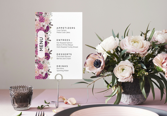 Floral Bloom Menu | Digital Download